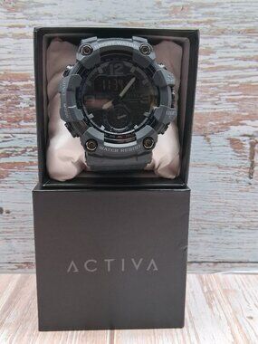 ACTIVA By Invicta Mens Watch Black ACW1637-008 Green Light Dual Time